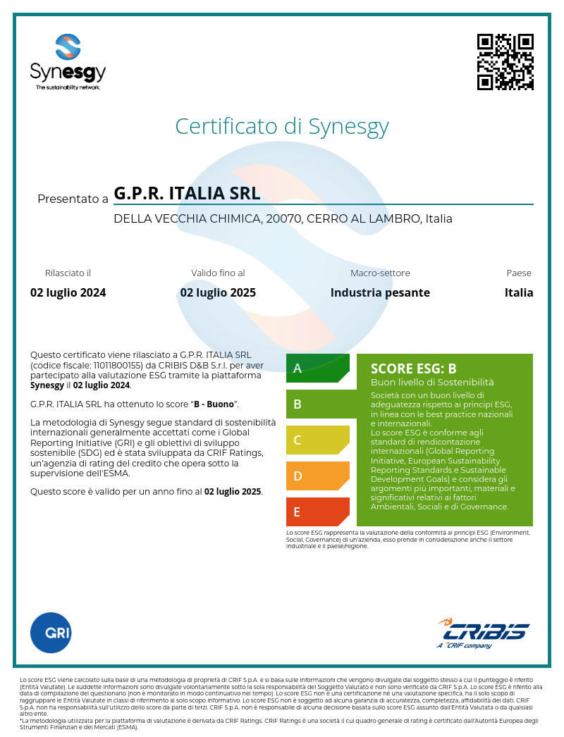 ESG SurveyCertificate_G.P.R. ITALIA SRL_02_07_2024